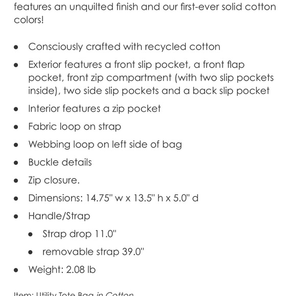 Vera Bradley Cotton Utility Tote Bag - Picture 2 of 7